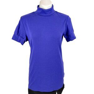 Vs Tee Shop Misses XL Blue Turtleneck Short Sleeve Top